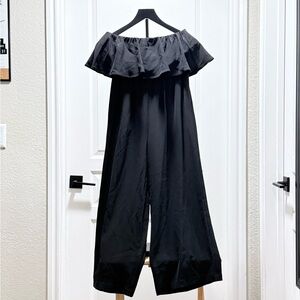 Worthington Black Ruffle Off-Shoulder Jumpsuit
